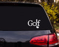 Golf Silhouette Word Art Gear Sprocket Club Letter Vinyl Decal Sticker - White