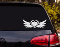 Winged Heart Silhouette Bird Wings Symmetric Vinyl Decal Sticker Car Laptop - White