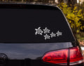 Five Sea Turtles Tribal Hawaiian Silhouette Formation Vinyl Decal Sticker Car - White