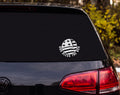 God Bless The USA Cross American Flag Circle Silhouette Vinyl Decal Sticker - White