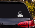 Skull Gas Mask Respirator Filter Canister Bold Graphic Vinyl Decal Sticker - White