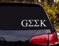 GEEK Greek Letter Sigma Kappa Spelled Word Vinyl Decal Sticker Car Laptop - White