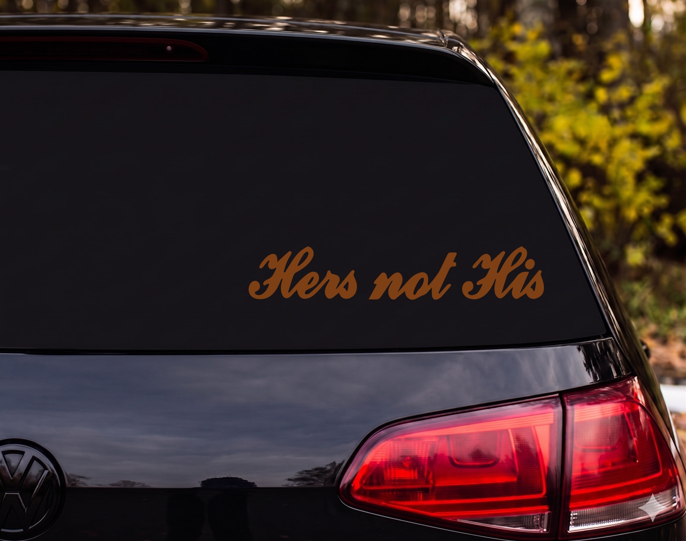 Hers Not His Vinyl Decal Sticker Car Window Laptop Tumbler - Brown
