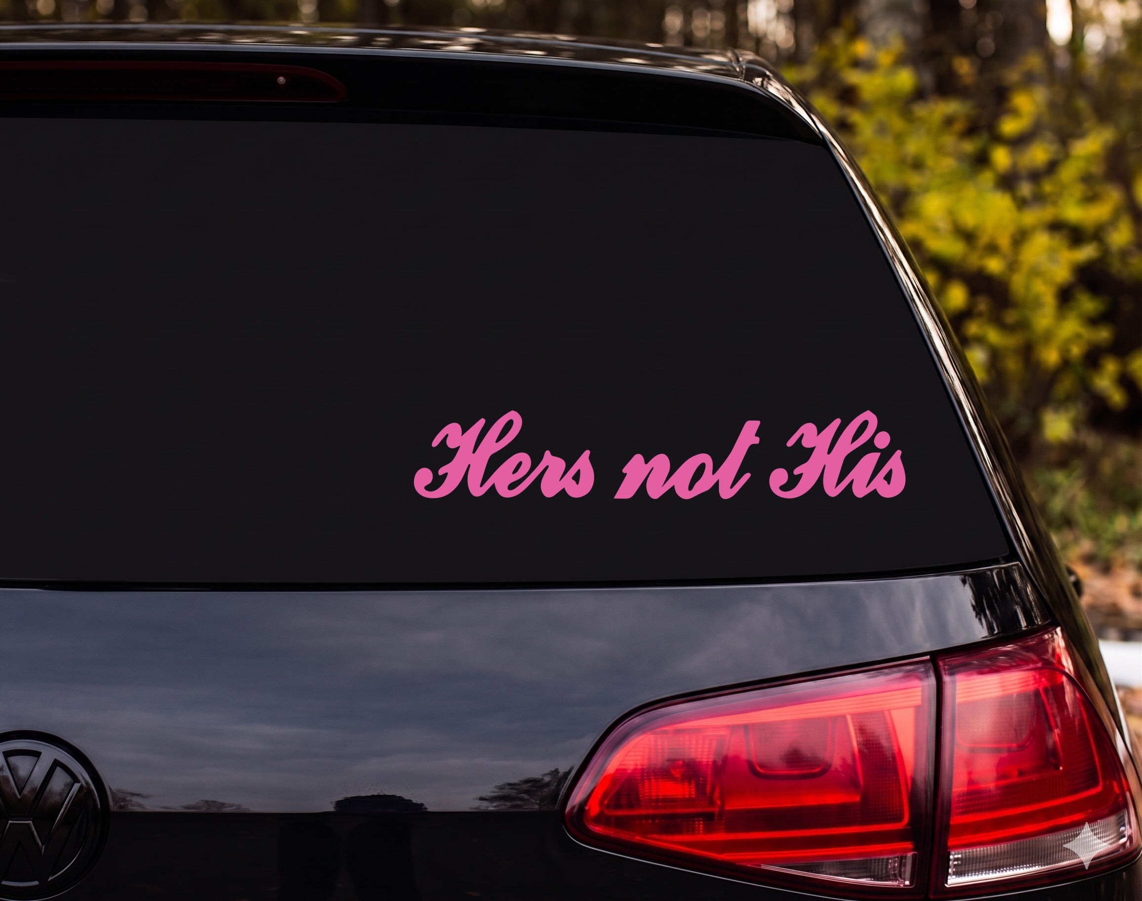 Hers Not His Vinyl Decal Sticker Car Window Laptop Tumbler - Pink