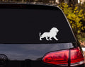Lion Silhouette Roaring Walking Profile Full Mane Vinyl Decal Sticker Car - White