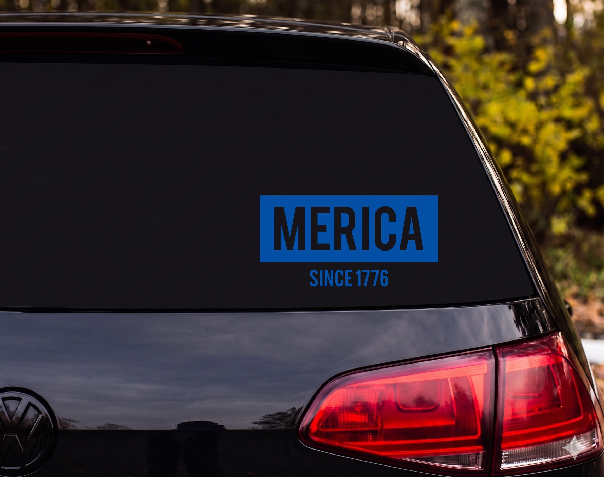 MERICA Since 1776 Patriotic American Pride Vinyl Decal Sticker Car Window - Blue