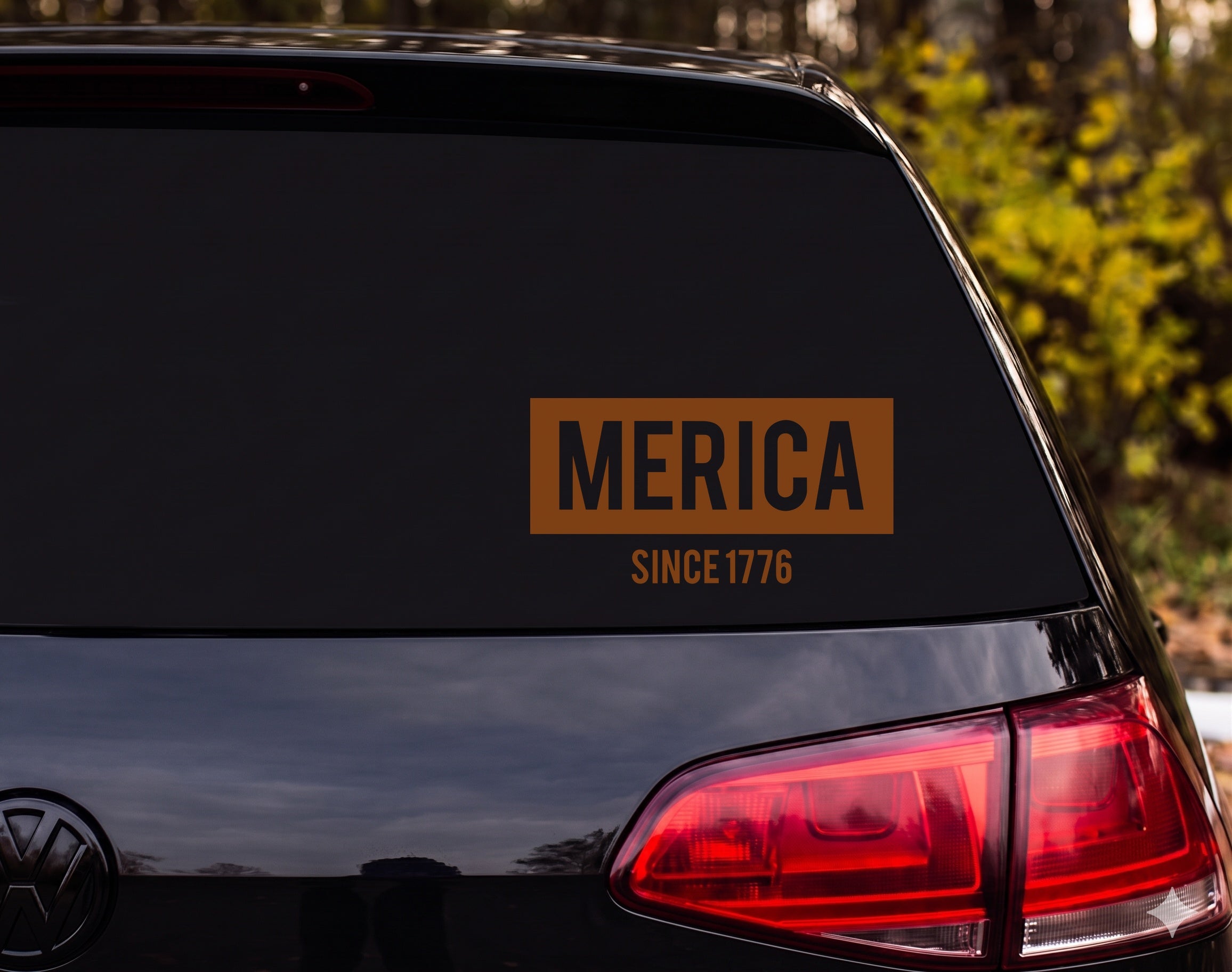 MERICA Since 1776 Patriotic American Pride Vinyl Decal Sticker Car Window - Brown