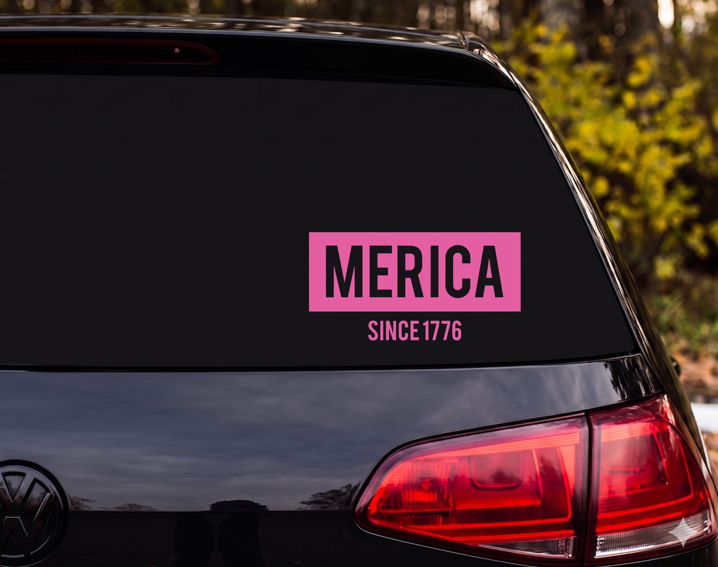 MERICA Since 1776 Patriotic American Pride Vinyl Decal Sticker Car Window - Pink