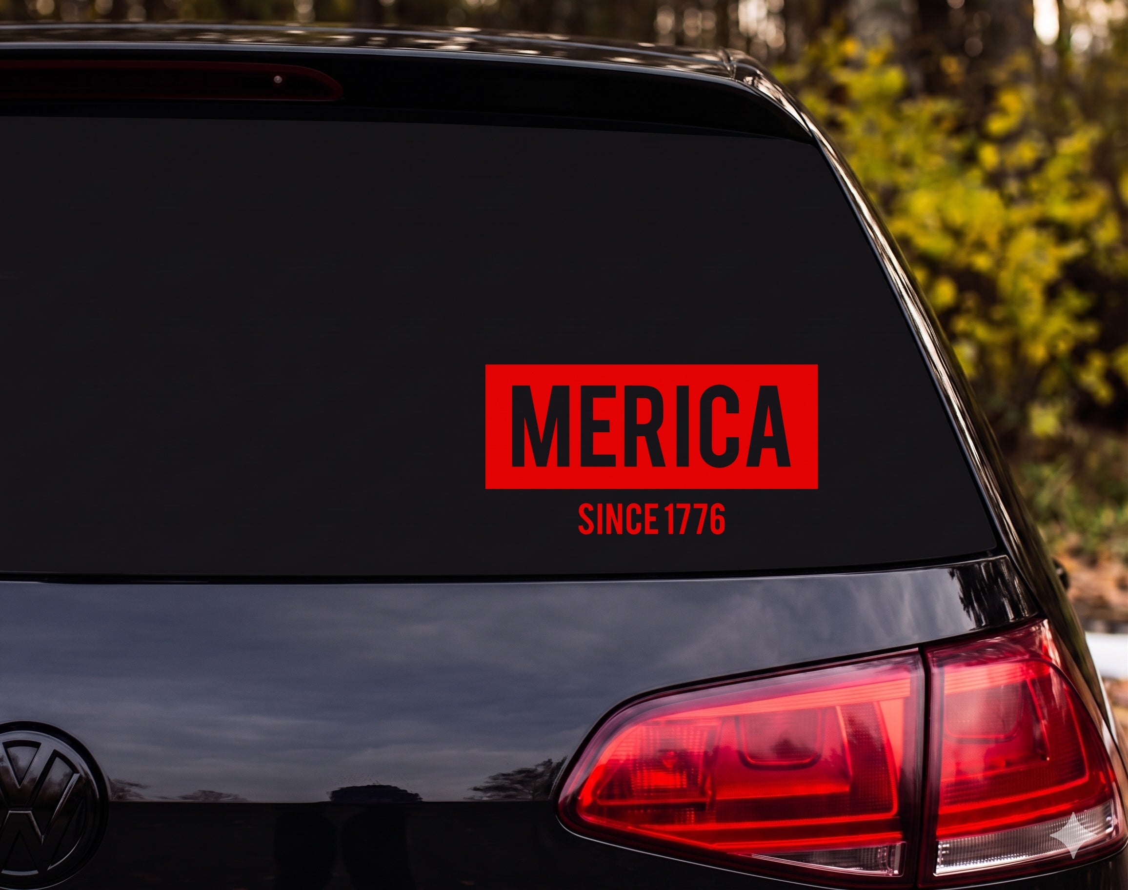 MERICA Since 1776 Patriotic American Pride Vinyl Decal Sticker Car Window - Red