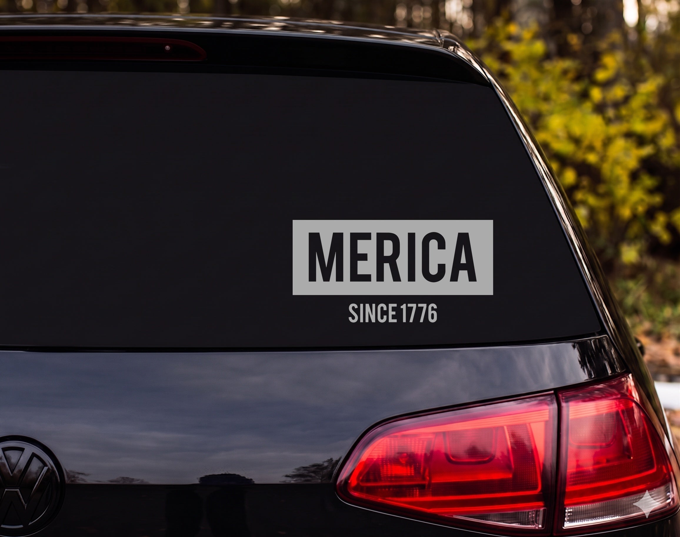MERICA Since 1776 Patriotic American Pride Vinyl Decal Sticker Car Window - Silver