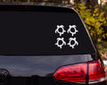 Hawaiian Tribal Petroglyph Sea Turtle Silhouette Set of 4 Vinyl Decal Sticker - White