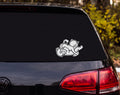 Chubby Devil Baby Imp Crawling Silhouette Vinyl Decal Sticker Car Laptop - White