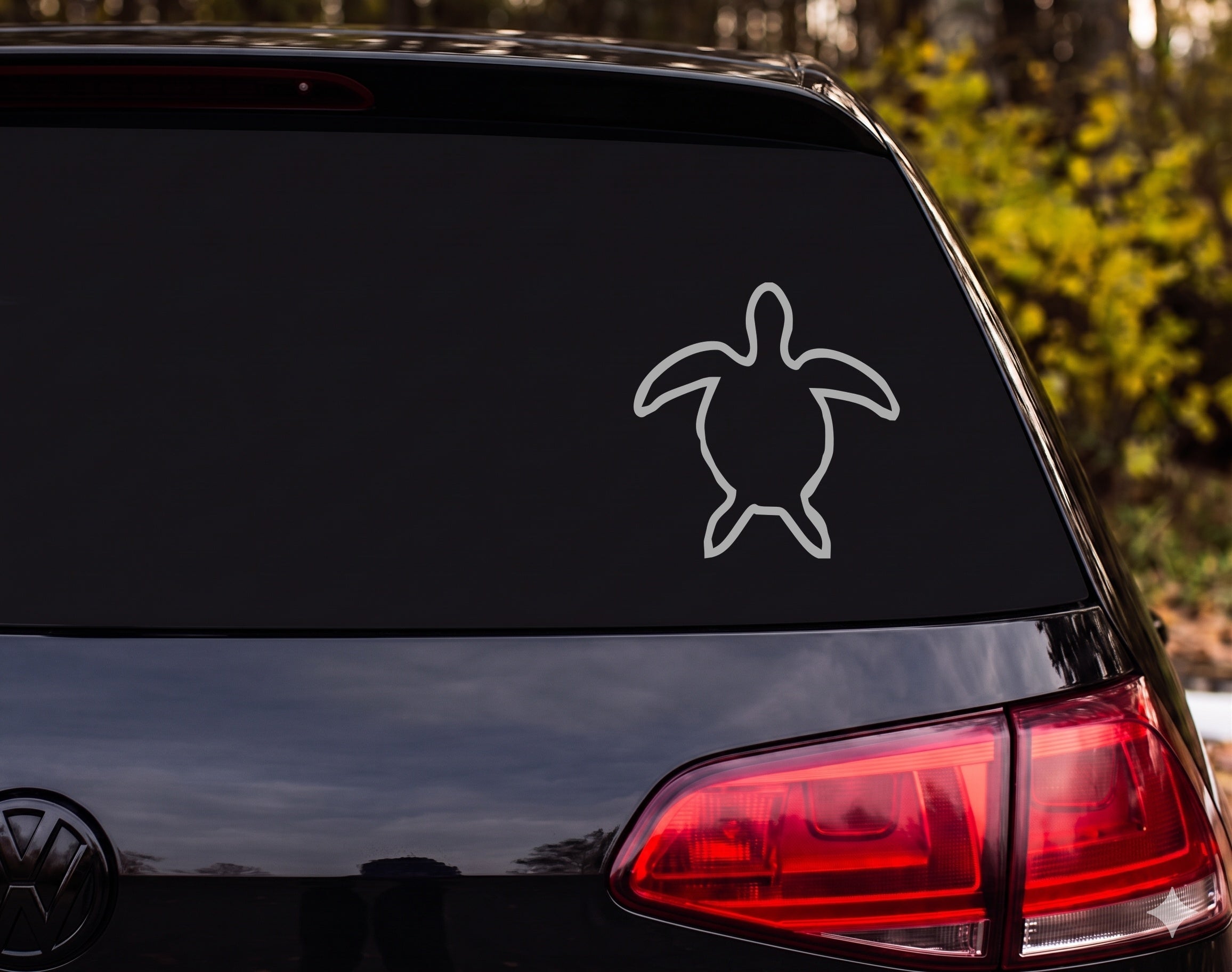 Sea Turtle Top Down Outline Vinyl Decal Sticker Car Window Laptop - Silver