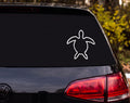 Sea Turtle Top Down Outline Vinyl Decal Sticker Car Window Laptop - White