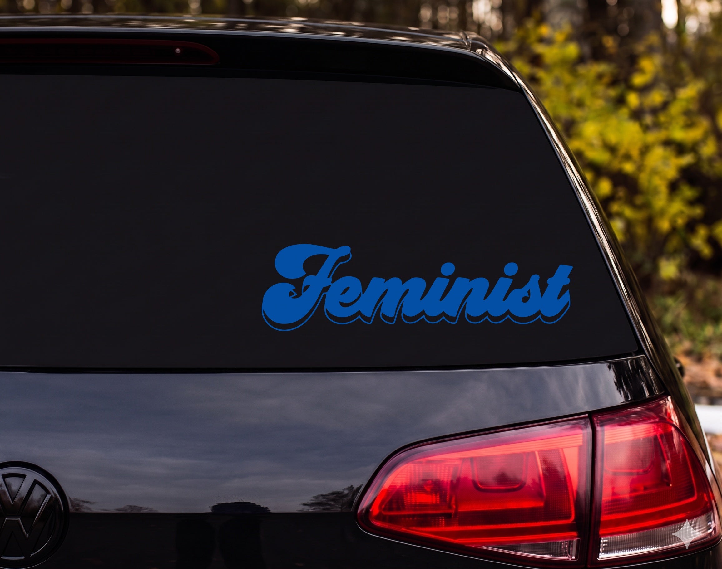Feminist Word Vinyl Decal Sticker Car Window Laptop Black White - Blue