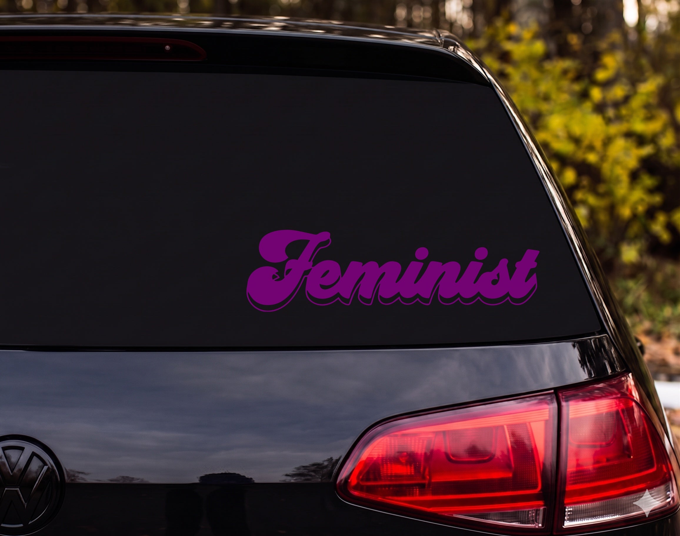 Feminist Word Vinyl Decal Sticker Car Window Laptop Black White - Purple