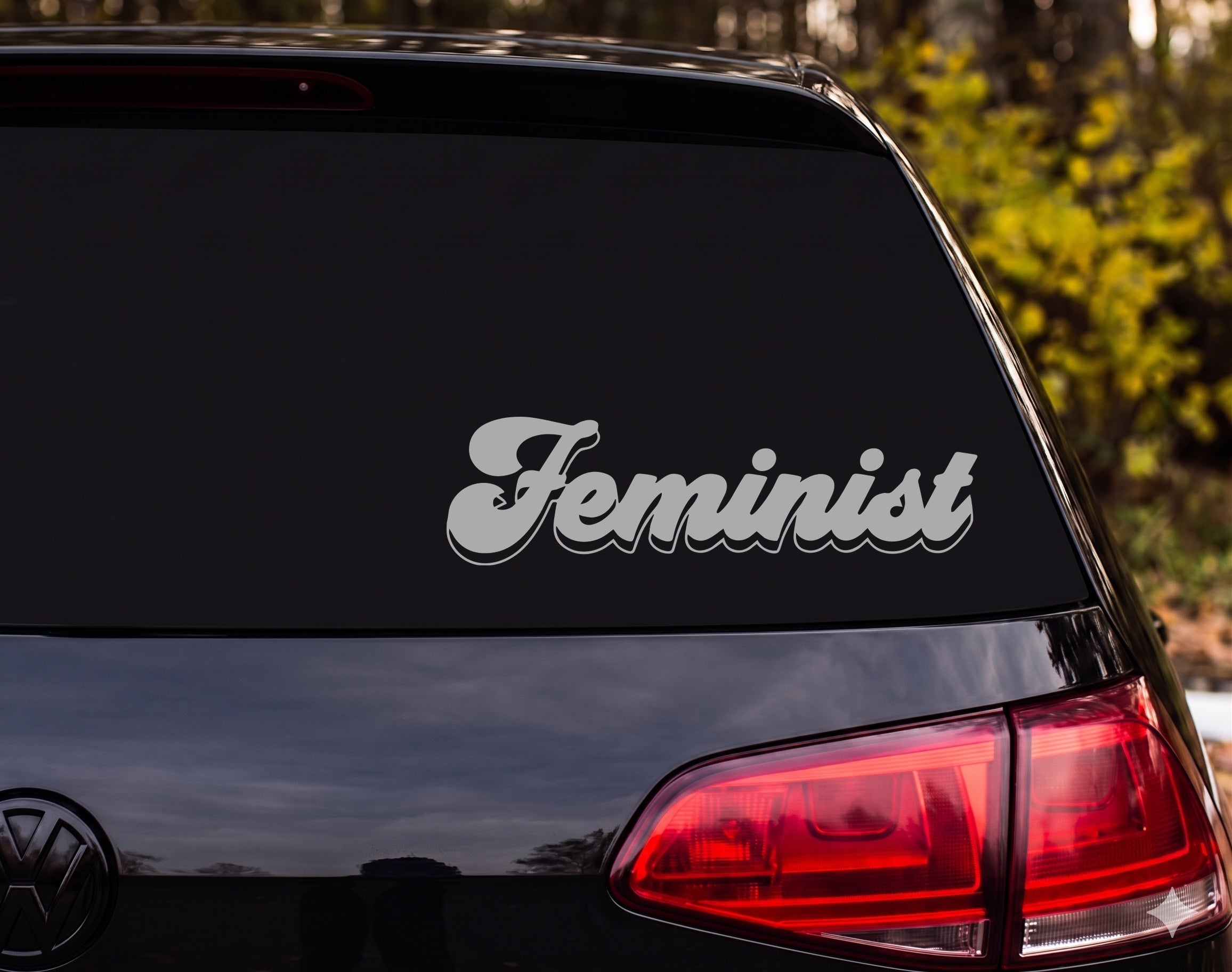 Feminist Word Vinyl Decal Sticker Car Window Laptop Black White - Silver