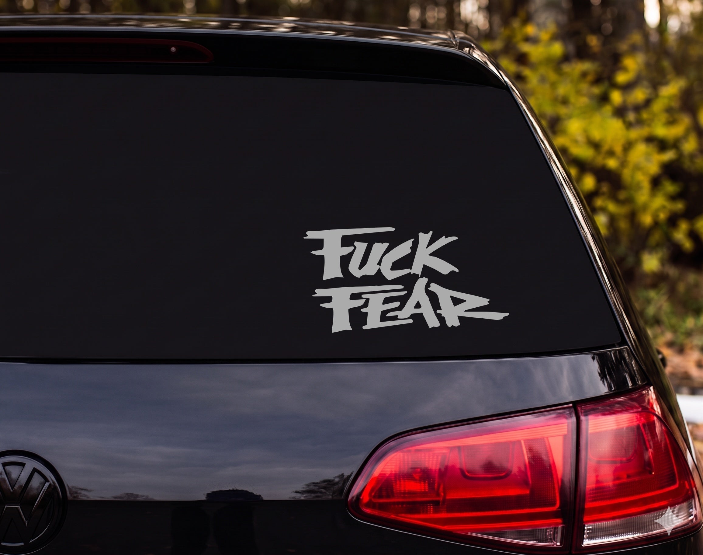 F*** FEAR Graffiti Brushstroke Vinyl Decal Sticker Car Window Laptop - Silver