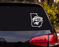 Largemouth Bass Leaping Georgia State Silhouette Vinyl Decal Sticker - White