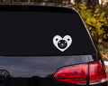 Cartoon Bear Face Heart Silhouette Black White Vinyl Decal Sticker Car Laptop - White