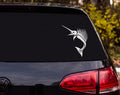 Sailfish Leaping Tribal Tattoo Silhouette Vinyl Decal Sticker Car Window - White