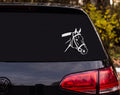 Horse Head Bridle Braided Mane Outline Line Art Vinyl Decal Sticker Car - White