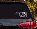 Oklahoma State Catfish Outline Decal Diving Pose Detailed Fins Vinyl Sticker - White