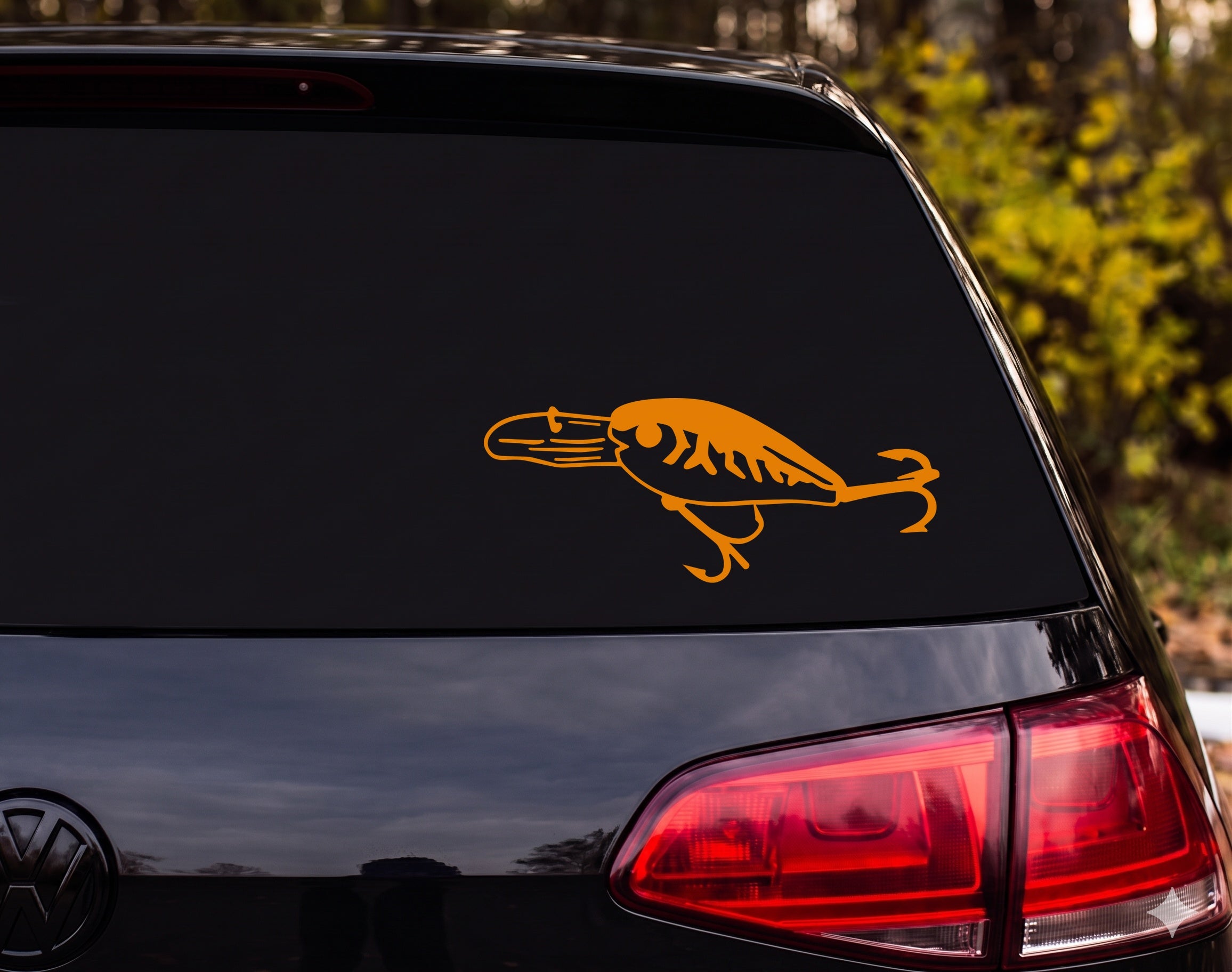Fishing Crankbait Lure Perch Bass Hard Bait Treble Hook Vinyl Decal Sticker - Orange