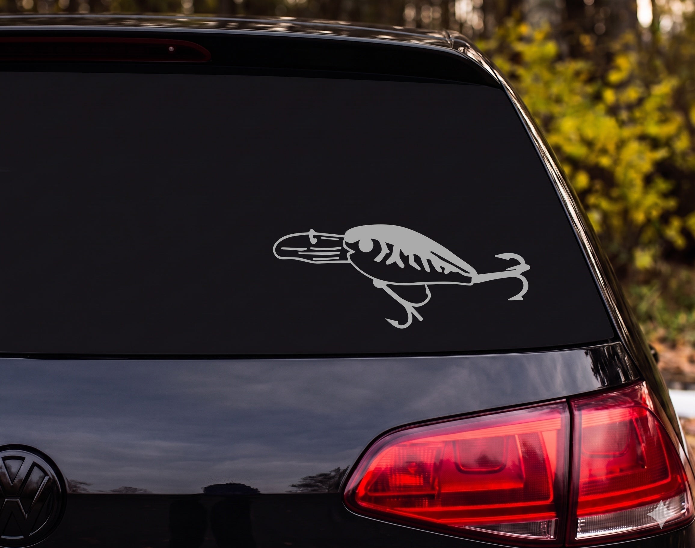 Fishing Crankbait Lure Perch Bass Hard Bait Treble Hook Vinyl Decal Sticker - Silver