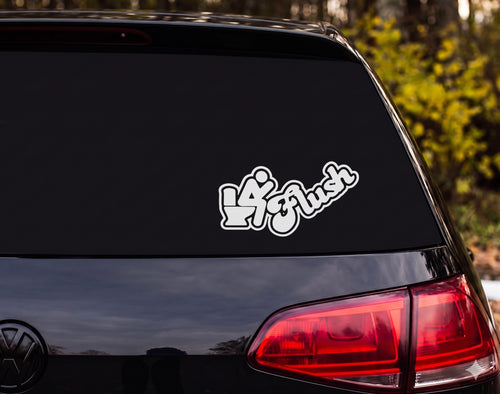 4 Flush Stick Figure Toilet Silhouette Graffiti Vinyl Decal Sticker - White