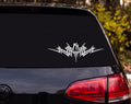 Tribal Rose Bud Geometric Wing Silhouette Black Vinyl Decal Sticker Car - White