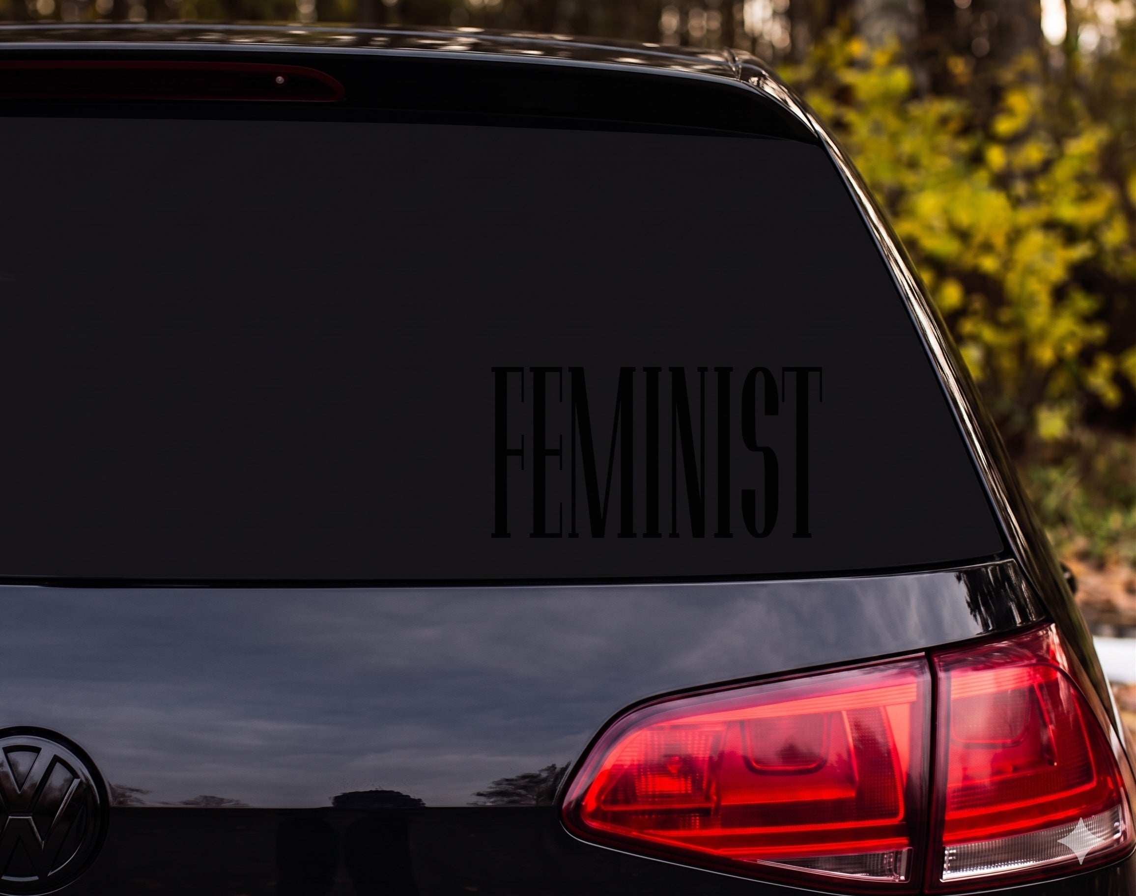 FEMINIST Word Vinyl Decal Sticker Car Window Laptop Bumper - Black