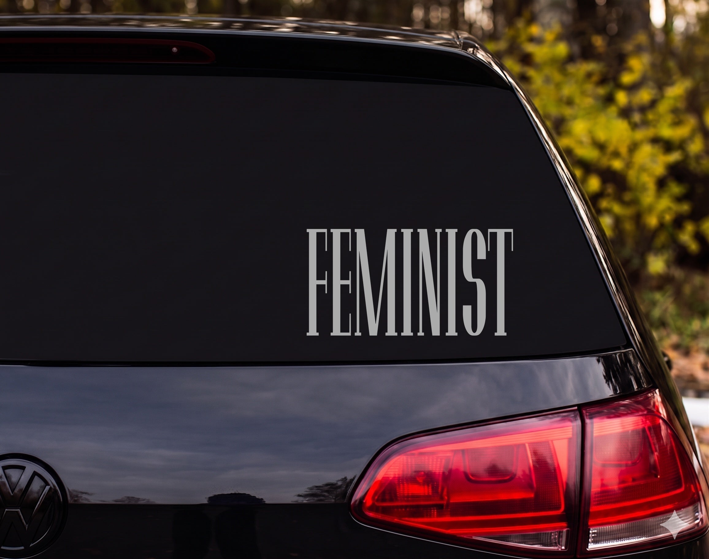 FEMINIST Word Vinyl Decal Sticker Car Window Laptop Bumper - Silver