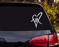 Fox Heart Word Art Silhouette Vinyl Decal Sticker Car Window Laptop - White